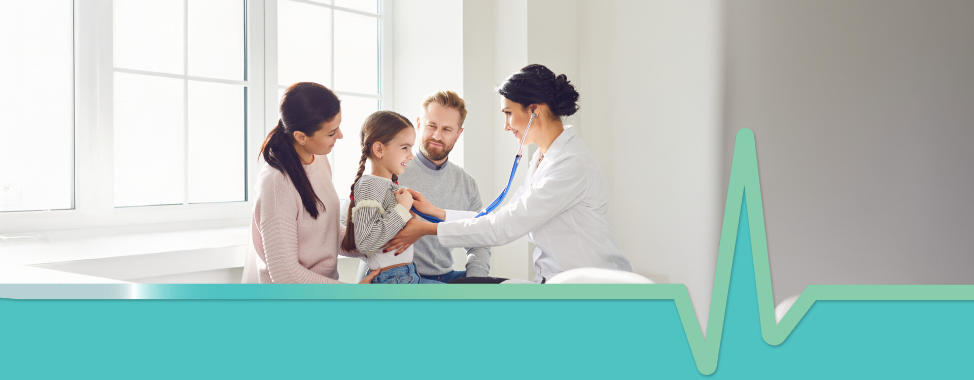 A doctor checking a young girl's hear rate. Health savings and HSA concept.